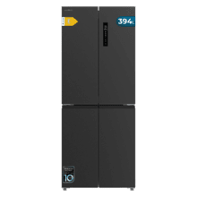 Bolero CoolMarket 4D 394 Dark E Frigorífico 4 Portas, Capacidade 394 Litros, Compressor Inverter, Gaveta de Temperatura Variável, NoFrost, MultiAirFlow, ATT Antibacteriano, Funções FastCool e FastFreeze, Modo Férias, Alarme de Porta, Abertura Fácil a 90º, Classe E, Display Exterior
