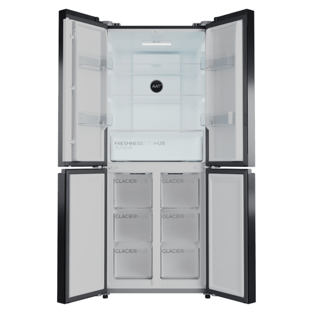 Bolero CoolMarket 4D 394 Dark E Frigorífico 4 Puertas, Capacidad 394 Litros, Compresor Inverter, Cajón Temperatura Variable, NoFrost, MultiAirFlow, ATT Antibacterias, Funciones FastCool y FastFreeze, Modo Vacaciones, Alarma puerta, Apertura Fácil a 90º,  Clase E, Display Exterior
