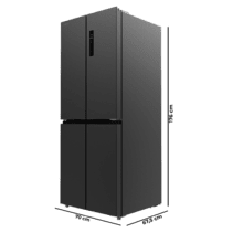 Bolero CoolMarket 4D 394 Dark E Frigorífico 4 Puertas, Capacidad 394 Litros, Compresor Inverter, Cajón Temperatura Variable, NoFrost, MultiAirFlow, ATT Antibacterias, Funciones FastCool y FastFreeze, Modo Vacaciones, Alarma puerta, Apertura Fácil a 90º,  Clase E, Display Exterior