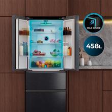 Bolero CoolMarket F2D 403 Inox E Frigorífico Puerta Francesa, Extra Capacidad Max Inside 403 Litros, Compresor Inverter, Cajón Temperatura Variable FreshNessFlexHub, Función Iónica ATT Antibacterias, NoFrost, Funciones SuperCool y SuperFreeze, Display digital exterior, Modo Vacaciones