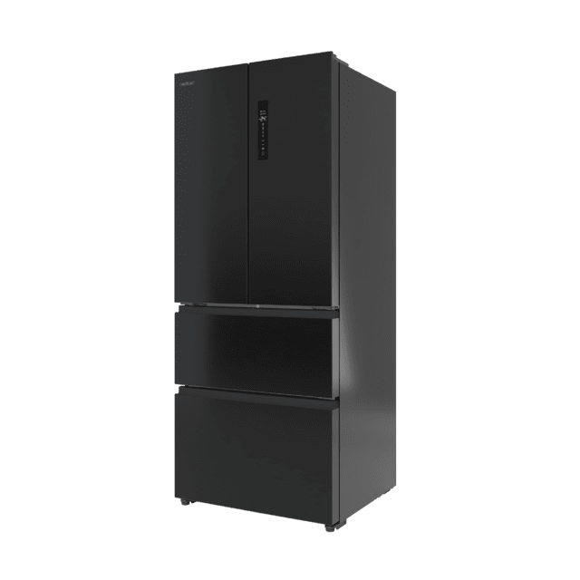 Bolero CoolMarket F2D 403 Dark E Frigorífico Puerta Francesa, Extra Capacidad Max Inside 403 Litros, Compresor Inverter, Cajón Temperatura Variable FreshNessFlexHub, Función Iónica ATT Antibacterias, NoFrost, Funciones SuperCool y SuperFreeze, Display digital exterior, Modo Vacaciones