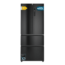 Bolero CoolMarket F2D 403 Dark E Frigorífico Puerta Francesa, Extra Capacidad Max Inside 403 Litros, Compresor Inverter, Cajón Temperatura Variable FreshNessFlexHub, Función Iónica ATT Antibacterias, NoFrost, Funciones SuperCool y SuperFreeze, Display digital exterior, Modo Vacaciones