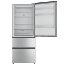 Bolero CoolMarket FD 420 Inox E Frigorífico Puerta Francesa, Extra Capacidad Max Inside 420 Litros, Compresor Inverter, Cajón Frutas y Verduras, Función Iónica ATT Antibacterias, NoFrost, Funciones SuperCool y SuperFreeze, Display digital exterior, Modo Vacaciones