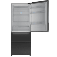 Bolero CoolMarket FD 420 Dark E Frigorífico Puerta Francesa, Extra Capacidad Max Inside 420 Litros, Compresor Inverter, Cajón Frutas y Verduras, Función Iónica ATT Antibacterias, NoFrost, Funciones SuperCool y SuperFreeze, Display digital exterior, Modo Vacaciones