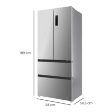 Bolero CoolMarket F2D 458 SBI Inox E Frigorífico Puerta Francesa de 4 Puertas Semi-Integrable, 458 Litros, Ventilación Frontal, MetalFlexCooling, Cajón Temperatura Independiente (-1ºC, -3ºC y  +4ºC), Esterilización Iónica, Compresor Inverter, Súper Capacidad Max Inside, NoFrost, MultiAirFlow, Silencioso 37dB, SuperCool y SuperFreeze, Modo Vacaciones