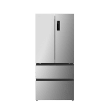 Bolero CoolMarket F2D 458 SBI Inox E Frigorífico Puerta Francesa de 4 Puertas Semi-Integrable, 458 Litros, Ventilación Frontal, MetalFlexCooling, Cajón Temperatura Independiente (-1ºC, -3ºC y  +4ºC), Esterilización Iónica, Compresor Inverter, Súper Capacidad Max Inside, NoFrost, MultiAirFlow, Silencioso 37dB, SuperCool y SuperFreeze, Modo Vacaciones