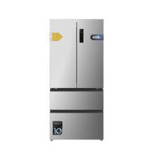 Refrigerador Bolero CoolMarket F2D 458 SBI Inox E de 4 portas, semi-integral, French Door, 458 litros, ventilação frontal, MetalFlexCooling, gaveta de temperatura independente (-1 °C, -3 °C e +4 °C), esterilização iônica, compressor inverter, capacidade interna supermáxima, NoFrost, MultiAirFlow, silencioso 37 dB, SuperCool e SuperFreeze, modo férias