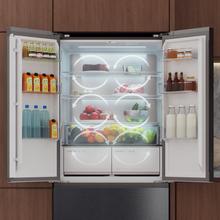 Bolero CoolMarket F2D 458 SBI Dark E Frigorífico Puerta Francesa de 4 Puertas Semi-Integrable, 458 Litros, Ventilación Frontal, MetalFlexCooling, Cajón Temperatura Independiente (-1ºC, -3ºC y  +4ºC), Esterilización Iónica, Compresor Inverter, Súper Capacidad Max Inside, NoFrost, MultiAirFlow, Silencioso 37dB, SuperCool y SuperFreeze, Modo Vacaciones