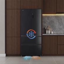Refrigerador Bolero CoolMarket F2D 458 SBI Dark E de 4 portas, semi-integral, French Door, 458 litros, ventilação frontal, MetalFlexCooling, gaveta de temperatura independente (-1 °C, -3 °C e +4 °C), esterilização iônica, compressor inverter, capacidade interna supermáxima, NoFrost, MultiAirFlow, silencioso 37 dB, SuperCool e SuperFreeze, modo férias