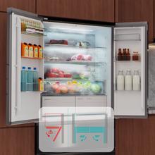 Bolero CoolMarket F2D 458 SBI Black Glass D Frigorífico Puerta Francesa de 4 Puertas Cristal Negro PerfectFit, 458 Litros, Ventilación Frontal, MetalFlexCooling, Cajón Temperatura Independiente (-1ºC, -3ºC y  +4ºC), Esterilización Iónica, Compresor Inverter, Extra Capacidad, NoFrost, MultiAirFlow, Silencioso 37dB, Fast Cooling y Fast Freezing, Modo Vacaciones