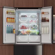 Bolero CoolMarket F2D 458 SBI Black Glass D Frigorífico Puerta Francesa de 4 Puertas Cristal Negro PerfectFit, 458 Litros, Ventilación Frontal, MetalFlexCooling, Cajón Temperatura Independiente (-1ºC, -3ºC y  +4ºC), Esterilización Iónica, Compresor Inverter, Extra Capacidad, NoFrost, MultiAirFlow, Silencioso 37dB, Fast Cooling y Fast Freezing, Modo Vacaciones