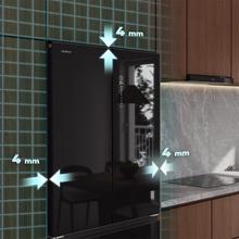 Bolero CoolMarket F2D 458 SBI Black Glass D Frigorífico Puerta Francesa de 4 Puertas Cristal Negro PerfectFit, 458 Litros, Ventilación Frontal, MetalFlexCooling, Cajón Temperatura Independiente (-1ºC, -3ºC y  +4ºC), Esterilización Iónica, Compresor Inverter, Extra Capacidad, NoFrost, MultiAirFlow, Silencioso 37dB, Fast Cooling y Fast Freezing, Modo Vacaciones