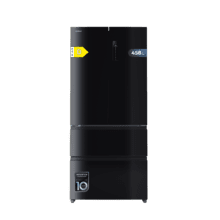 Bolero CoolMarket F2D 458 SBI Black Glass D Frigorífico Puerta Francesa de 4 Puertas Cristal Negro PerfectFit, 458 Litros, Ventilación Frontal, MetalFlexCooling, Cajón Temperatura Independiente (-1ºC, -3ºC y  +4ºC), Esterilización Iónica, Compresor Inverter, Extra Capacidad, NoFrost, MultiAirFlow, Silencioso 37dB, Fast Cooling y Fast Freezing, Modo Vacaciones