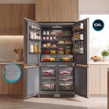 Bolero CoolSilver 4D BI 526 Elite D: Frigorífico Americano 4 Puertas Integrable Premium con Acabado Elite Grey, Ventilación Frontal-Inferior, Profundidad Inferior a 60cm, Sistema de Iluminación adaptativa en bandejas, Pure CoolMatrix, Freshness Flex HUB, CryoFreeze HUB, Humidity Flex HUB, Ultra Fast Freezing -35ºC, Display Full Color en cajón, Total NoFrost y Compresor Inverter Plus.