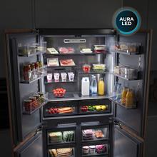 Bolero CoolSilver 4D BI 526 Elite D: Frigorífico Americano 4 Puertas Integrable Premium con Acabado Elite Grey, Ventilación Frontal-Inferior, Profundidad Inferior a 60cm, Sistema de Iluminación adaptativa en bandejas, Pure CoolMatrix, Freshness Flex HUB, CryoFreeze HUB, Humidity Flex HUB, Ultra Fast Freezing -35ºC, Display Full Color en cajón, Total NoFrost y Compresor Inverter Plus.