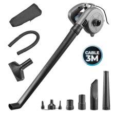 Soplador AirForce 720 Soffiatore con cavo con potenza di 700 W. Libertà di movimento con cavo da 3M.  Multifunzione con molteplici accessori. Massima versatilità.