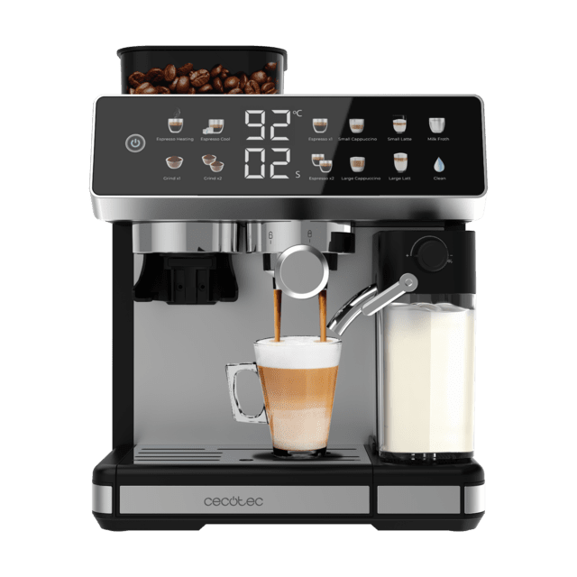 Power Espresso 20 Barista Grind & Latte Macchina del caffè Espresso Barista con macinacaffè e serbatoio del latte.