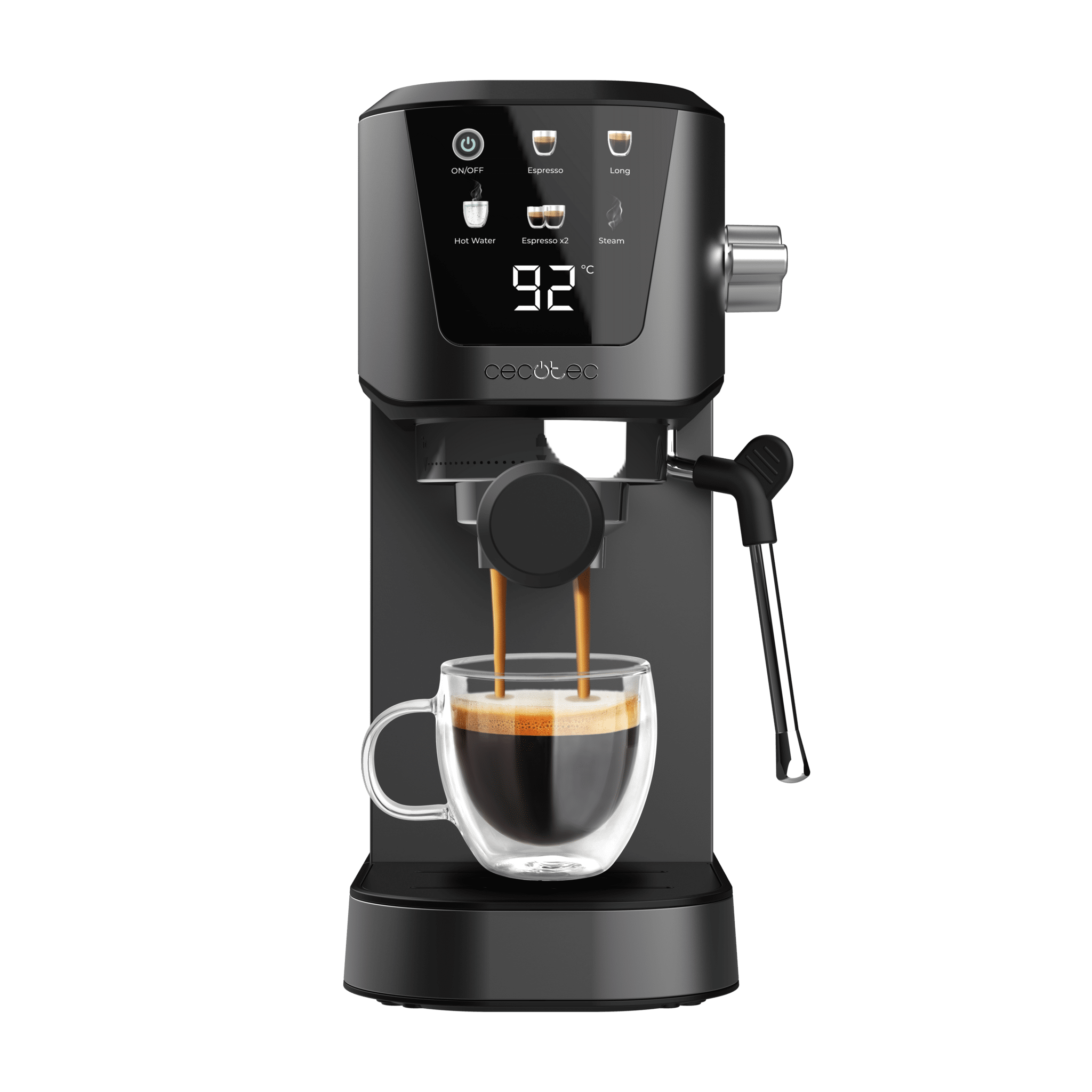 Power Espresso 20 Touch Macchina del caffè express per caffè e cappuccino, con 20 bar e vaporizzatore orientabile.