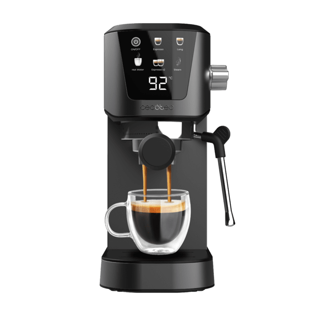 Power Espresso 20 Touch Espresso and cappuccino machine, with 20 bars and adjustable steam nozzle.