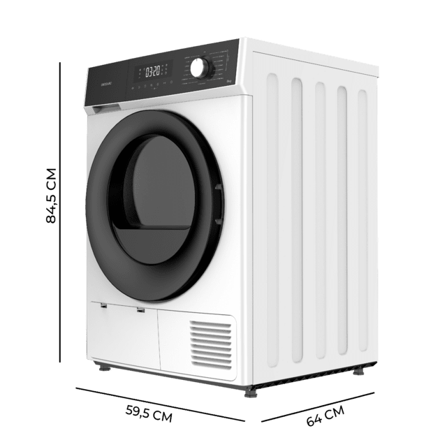 Bolero Dresscode Dry 8330 Secadora bomba de calor blanca con capacidad de 8kg, clase E (equivalente a clase A++), 15 programas y funciones como secado automático, Planchado Fácil, Stop&Go, Silence, Delay Start y KidLock