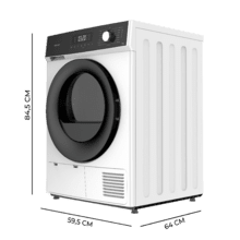 Bolero Dresscode Dry 8330 Secadora bomba de calor blanca con capacidad de 8kg, clase E (equivalente a clase A++), 15 programas y funciones como secado automático, Planchado Fácil, Stop&Go, Silence, Delay Start y KidLock