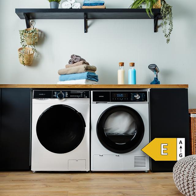 Bolero Dresscode Dry 8330 Secadora bomba de calor blanca con capacidad de 8kg, clase E (equivalente a clase A++), 15 programas y funciones como secado automático, Planchado Fácil, Stop&Go, Silence, Delay Start y KidLock