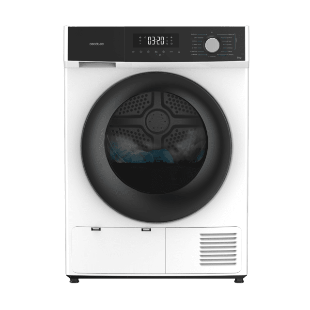 Bolero Dresscode Dry 8330 Secadora bomba de calor blanca con capacidad de 8kg, clase E (equivalente a clase A++), 15 programas y funciones como secado automático, Planchado Fácil, Stop&Go, Silence, Delay Start y KidLock