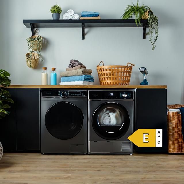 Bolero Dresscode Dry 8330 Steel Sèche-linge en acier inoxydable avec pompe à chaleur d’une capacité de 8 kg, classe E (avant A++), 15 programmes, avec séchage automatique, Repassage facile, Stop&Go, fonction Silence, Delay Start et KidLock