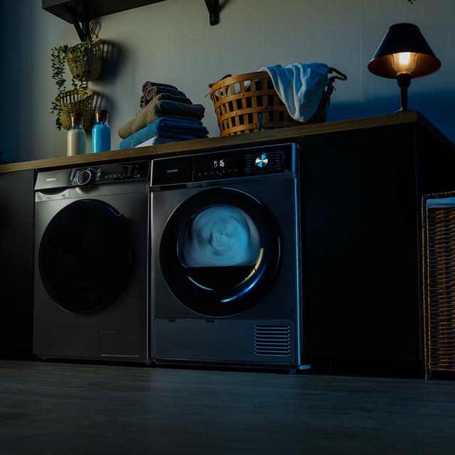 Bolero Dresscode Dry 8330 Steel Sèche-linge en acier inoxydable avec pompe à chaleur d’une capacité de 8 kg, classe E (avant A++), 15 programmes, avec séchage automatique, Repassage facile, Stop&Go, fonction Silence, Delay Start et KidLock