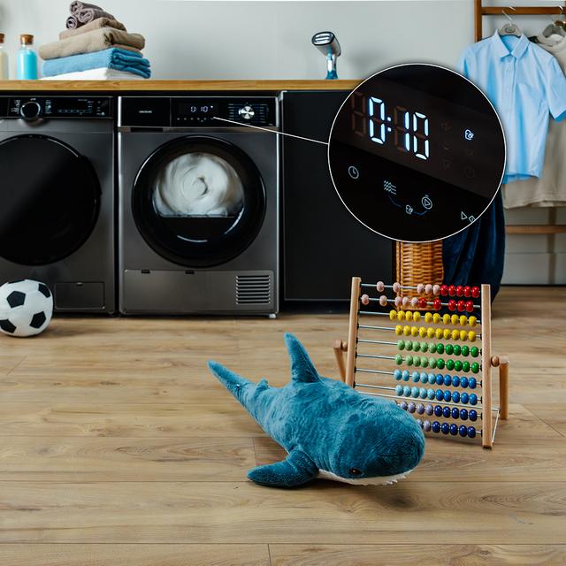 Bolero Dresscode Dry 8330 Steel Sèche-linge en acier inoxydable avec pompe à chaleur d’une capacité de 8 kg, classe E (avant A++), 15 programmes, avec séchage automatique, Repassage facile, Stop&Go, fonction Silence, Delay Start et KidLock