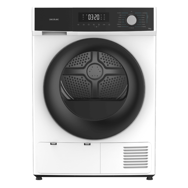 Bolero Dresscode Dry 9330 Secadora bomba de calor blanca con capacidad de 9kg, clase E (equivalente a clase A++), 15 programas y funciones como secado automático, Planchado Fácil, Stop&Go, Silence, Delay Start y KidLock