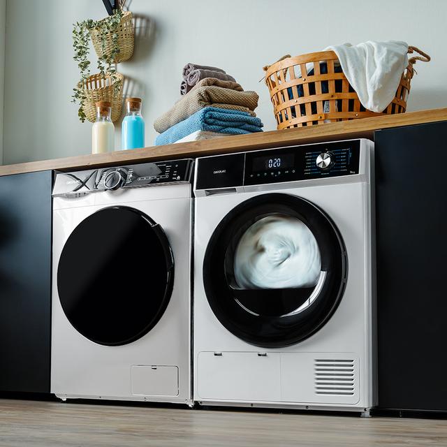 Bolero Dresscode Dry 9330 Secadora bomba de calor blanca con capacidad de 9kg, clase E (equivalente a clase A++), 15 programas y funciones como secado automático, Planchado Fácil, Stop&Go, Silence, Delay Start y KidLock