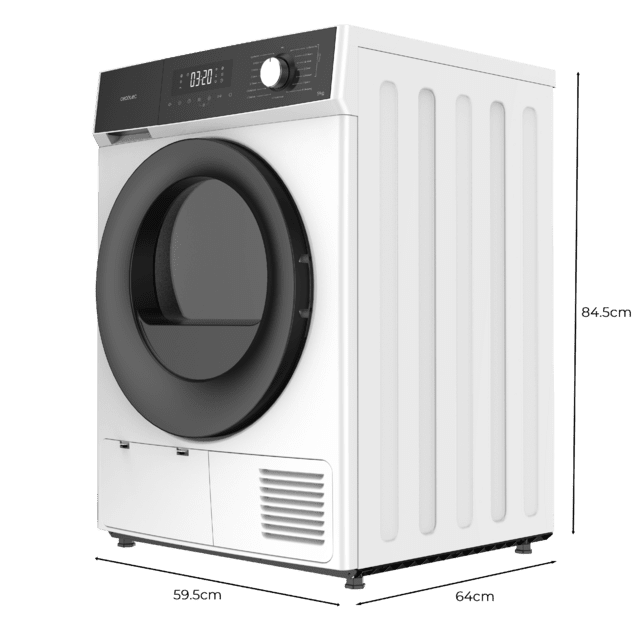 Bolero Dresscode Dry 9330 Secadora bomba de calor blanca con capacidad de 9kg, clase E (equivalente a clase A++), 15 programas y funciones como secado automático, Planchado Fácil, Stop&Go, Silence, Delay Start y KidLock