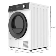 Bolero Dresscode Dry 9330 Secadora bomba de calor blanca con capacidad de 9kg, clase E (equivalente a clase A++), 15 programas y funciones como secado automático, Planchado Fácil, Stop&Go, Silence, Delay Start y KidLock