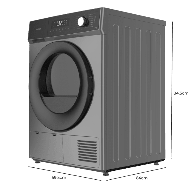 Bolero Dresscode Dry 9330 Steel Secadora bomba de calor steel con capacidad de 9kg, clase E (equivalente a clase A++), 15 programas y funciones como secado automático, Planchado Fácil, Stop&Go, Silence, Delay Start y KidLock