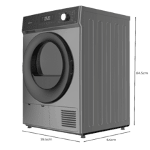 Bolero Dresscode Dry 9330 Steel Secadora bomba de calor steel con capacidad de 9kg, clase E (equivalente a clase A++), 15 programas y funciones como secado automático, Planchado Fácil, Stop&Go, Silence, Delay Start y KidLock