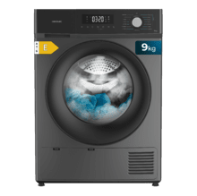 Bolero Dresscode Dry 9330 Steel Secadora bomba de calor steel con capacidad de 9kg, clase E (equivalente a clase A++), 15 programas y funciones como secado automático, Planchado Fácil, Stop&Go, Silence, Delay Start y KidLock