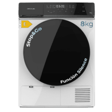 Bolero DressCode Dry 8400 Max+ Secadora Bomba de calor blanca con 8 kg de capacidad, Clase E (antigua clase A++), Full Touch Control, 15 programas, secado automático, Planchado Fácil, Stop&Go, tambor inox, función Silence, Delay Start y KidLock
