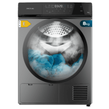Bolero DressCode Dry 8400 Steel Secadora Bomba de calor steel de 8 kg, Clase E (antigua clase A++), Full Touch, 15 programas, secado automático, giro bidireccional del tambor, Planchado Fácil, Stop&Go, tambor inox, función Silence, Delay Start y KidLock