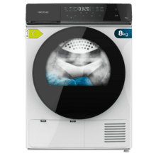 Bolero DressCode Dry 8400 Inverter Secadora Bomba de calor blanca de 8 kg, Clase C (antigua clase A+++), Motor Inverter Plus, Full Touch control, 15 programas, secado automático, Planchado Fácil, Stop&Go, tambor inox, función Silence, Delay Start, KidLock