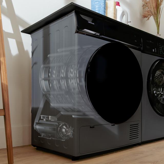 Bolero DressCode Dry 8400 Inverter Steel Secadora Bomba de calor steel de 8 kg, Clase C (antigua clase A+++), Motor Inverter Plus, Full Touch control, 15 programas, secado automático, giro bidireccional del tambor, Planchado Fácil, Stop&Go, tambor inox, función Silence, Delay Start y KidLock