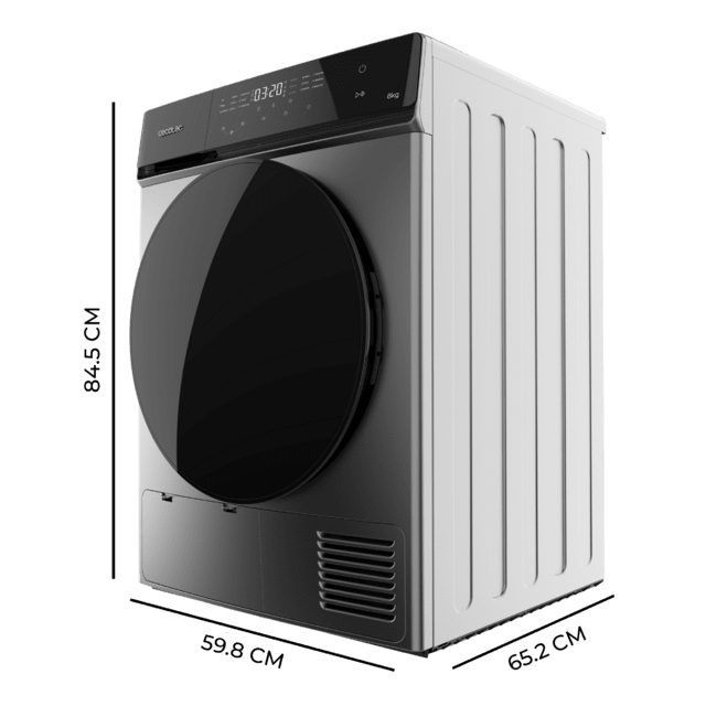 Bolero DressCode Dry 8400 Inverter Steel Secadora Bomba de calor steel de 8 kg, Clase C (antigua clase A+++), Motor Inverter Plus, Full Touch control, 15 programas, secado automático, giro bidireccional del tambor, Planchado Fácil, Stop&Go, tambor inox, función Silence, Delay Start y KidLock