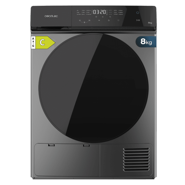 Bolero DressCode Dry 8400 Inverter Steel Secadora Bomba de calor steel de 8 kg, Clase C (antigua clase A+++), Motor Inverter Plus, Full Touch control, 15 programas, secado automático, giro bidireccional del tambor, Planchado Fácil, Stop&Go, tambor inox, función Silence, Delay Start y KidLock