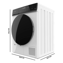 Bolero DressCode Dry 9400 Inverter Sèche-linge blanc de 9 kg avec pompe à chaleur, Classe C (anciennement A+++), Moteur Inverter Plus, Full Touch control, 15 programmes, séchage automatique, Repassage facile, Stop&Go, tambour en acier inoxydable, Fonction silence, Delay Start et KidLock