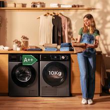 Bolero DressCode Dry 10355 Steel Secadora bomba de calor steel con capacidad de 10kg, clase E (Equivalente a clase A++), 14 programas con secado automático y funciones Spa Care, Planchado fácil, Pro Care, 4 niveles de intensidad de secado, tambor inox y Diamond Care, Delay Start, Stop&Go, KidLock y accesorio para zapatos