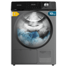 Bolero DressCode Dry 10355 Steel Secadora bomba de calor steel con capacidad de 10kg, clase E (Equivalente a clase A++), 14 programas con secado automático y funciones Spa Care, Planchado fácil, Pro Care, 4 niveles de intensidad de secado, tambor inox y Diamond Care, Delay Start, Stop&Go, KidLock y accesorio para zapatos