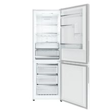 Bolero CoolMarket Combi 322i White Glass E - Frigorífico Combi con Acabado Cristal Blanco Premium, 322L, Ancho 59,5cm, Alto 185,5cm, Tecnología Total NoFrost, Multi Airflow, HumidityFlex HUB y Puerta Reversible - Iluminación LED y Display Interior