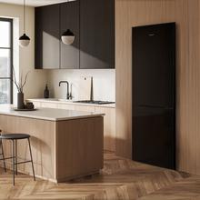 Bolero CoolMarket Combi 322i Black Glass E Cecotec - Frigorífico Combi Cristal Negro, 322L, Ancho 59,5cm, Alto 185,5cm, Total NoFrost, Multi Airflow, HumidityFlex HUB y Puerta Reversible - Iluminación LED y Display Interior