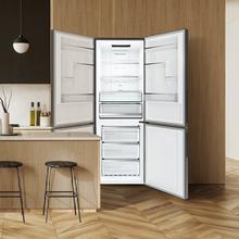 Bolero CoolMarket Combi 322i Black Glass E Cecotec - Frigorífico Combi Cristal Negro, 322L, Ancho 59,5cm, Alto 185,5cm, Total NoFrost, Multi Airflow, HumidityFlex HUB y Puerta Reversible - Iluminación LED y Display Interior