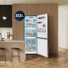 Bolero CoolMarket Combi 322i Black Glass E Cecotec - Frigorífico Combi Cristal Negro, 322L, Ancho 59,5cm, Alto 185,5cm, Total NoFrost, Multi Airflow, HumidityFlex HUB y Puerta Reversible - Iluminación LED y Display Interior